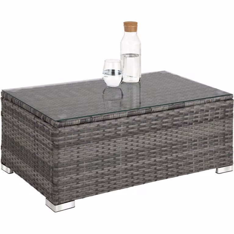 Salottino in rattan Pisa TecTake GmbH grigio per soggiorno, giardino o terrazzo