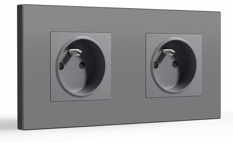 Scatola di derivazione a incasso per interruttori, 16A, 60 mm, con pannello in plastica grigio, per impianti elettrici