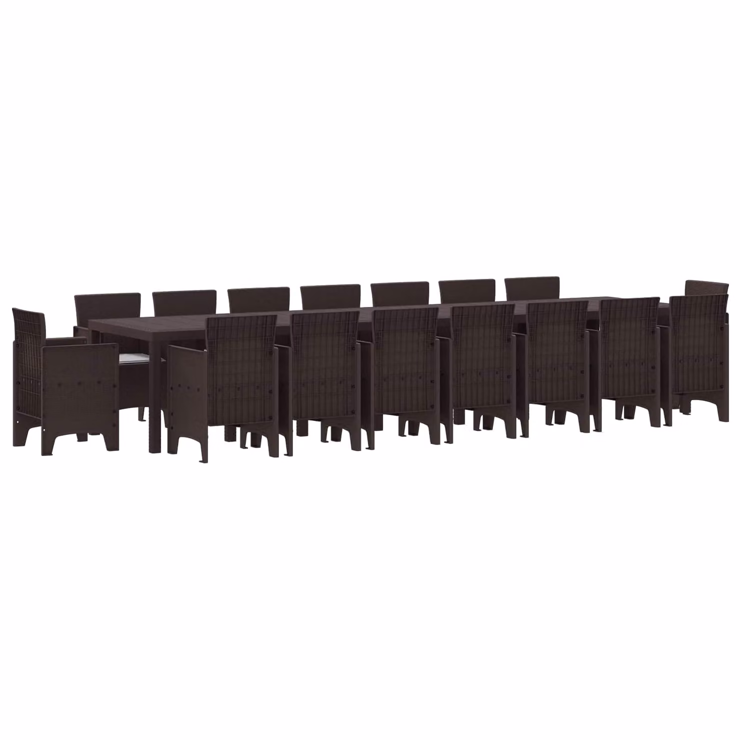 vidaXL Set da pranzo da giardino con cuscini 17 pz Marrone PP