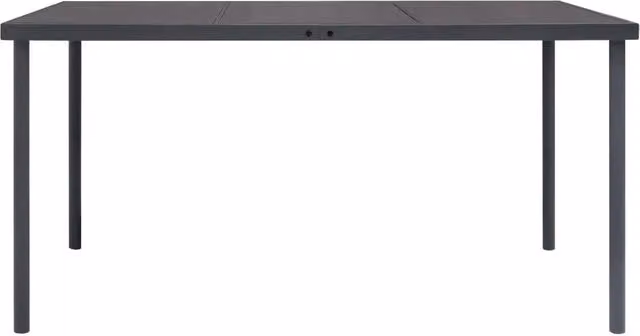 Tavolo da pranzo rettangolare estensibile vidaXL in acciaio antracite e vetro per esterni e giardino L: 150 cm, P: 90 cm, H: 74 cm