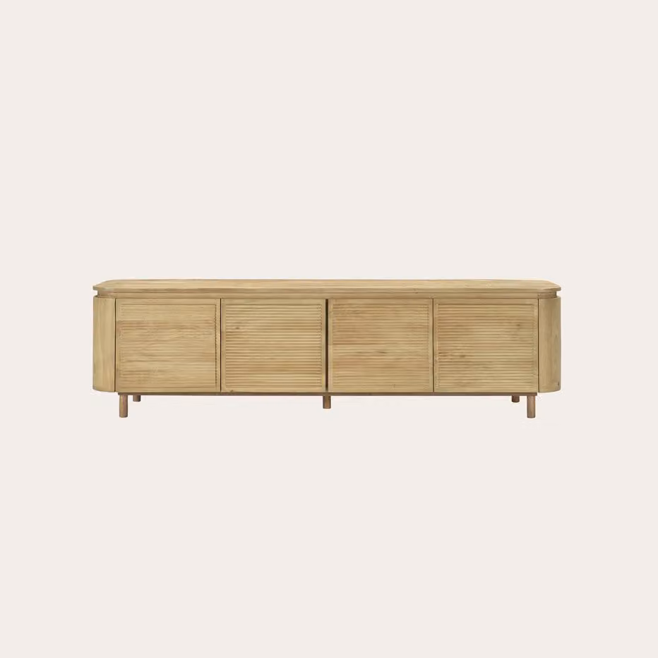 Mobile TV Bali Banak Premium in legno massello di mango marrone naturale per soggiorno moderno – 2