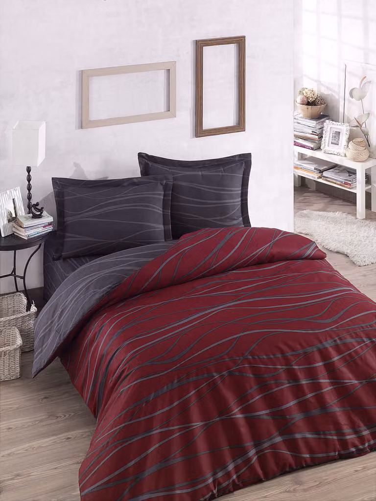 L'Essentiel Linge de Maison, Begonvilla- EPJ5183, Claret,rosso, piumini, 65% cotone / 35% poliestere
