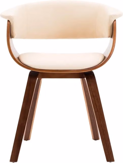 Sedia da Pranzo Moderna vidaXL in Legno e Similpelle Beige e Marrone – 1