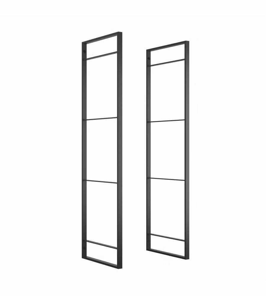 Kit di scaffali Lader Emuca con struttura in metallo nero e ripiani in legno marrone, H 115 cm