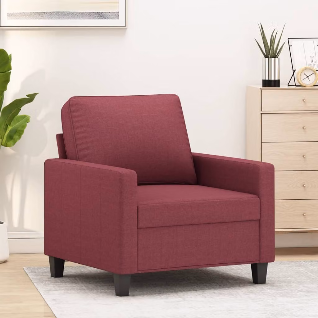 Maison Exclusive - Poltrona color vino, 60 cm, rivestita in tessuto