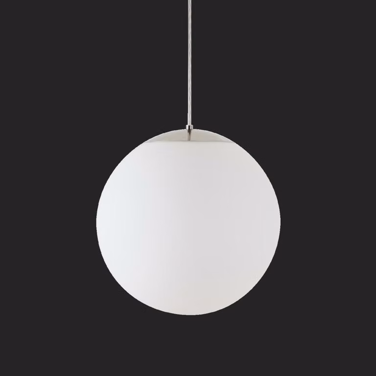 OSMONT ADR72108 ADRIA S3 HP apparecchio a sospensione in vetro acciaio inox lucido / bianco IP40 3000 K 52W LED combinazione di emergenza 3 h