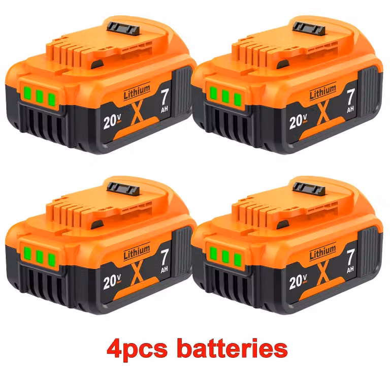 Batteria di ricambio per utensili elettrici - Modelli compatibili: DCB200, DCB205, DCB606, DCB609, DCB182, DCB206, DCB209 - Tensione: 20V - Capacità: 7000 mAh - Tecnologia: Li-Ion, celle 18650 - Colore: Azzurro cielo