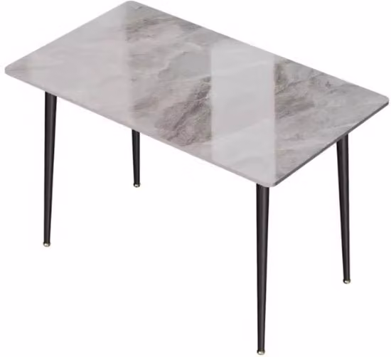 Tavolo da Pranzo in Marmo - 4-6 Posti - Laminato in Pietra Vetrificata - Supporti in Metallo - Design Moderno per Cucina e Ristorante - Tavolo da Pranzo - Grigio Modello: Dimensioni: Peso: Materiali: Pietra vetrificata, metallo Colore: Grigio