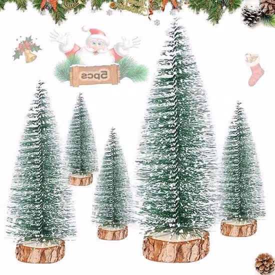 Piccolo albero di Natale - Mini abete verde - Albero di Natale in plastica in miniatura per decorazioni da tavola e vetrine (5 misure)