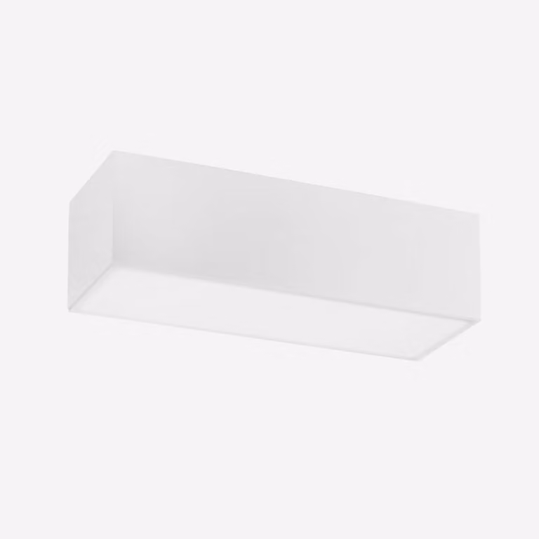 Lampada a soffitto modulare LIVING, realizzata in gesso bianco verniciabile, diametro 36 cm.