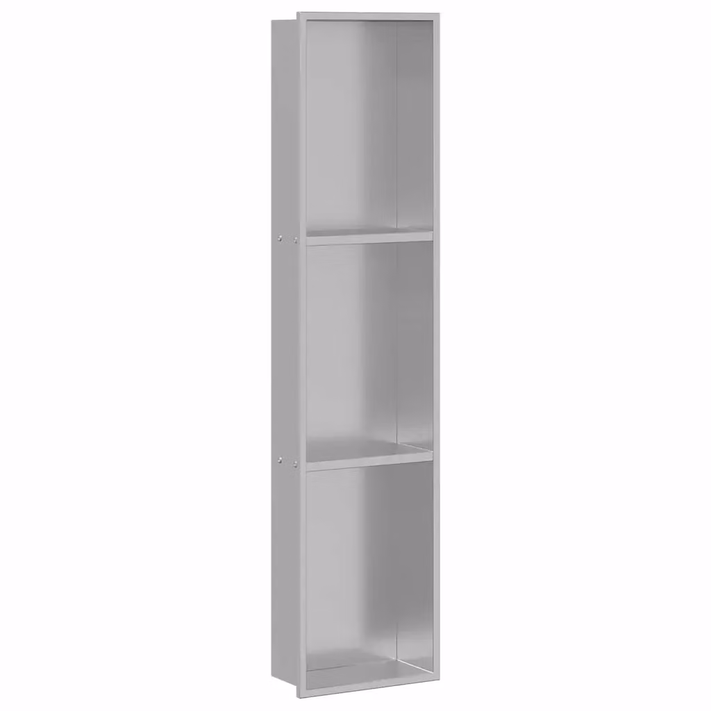 Nicchia per doccia vidaXL in metallo argento, L: 90 cm, P: 20 cm, H: 9,5 cm – 2