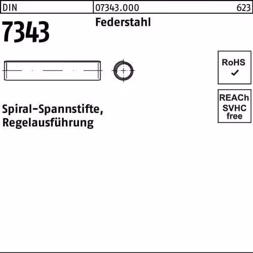 Spine elastiche a spirale DIN 7343 in acciaio per molle 1,5 x 12 073430000015012 (1000 pezzi)