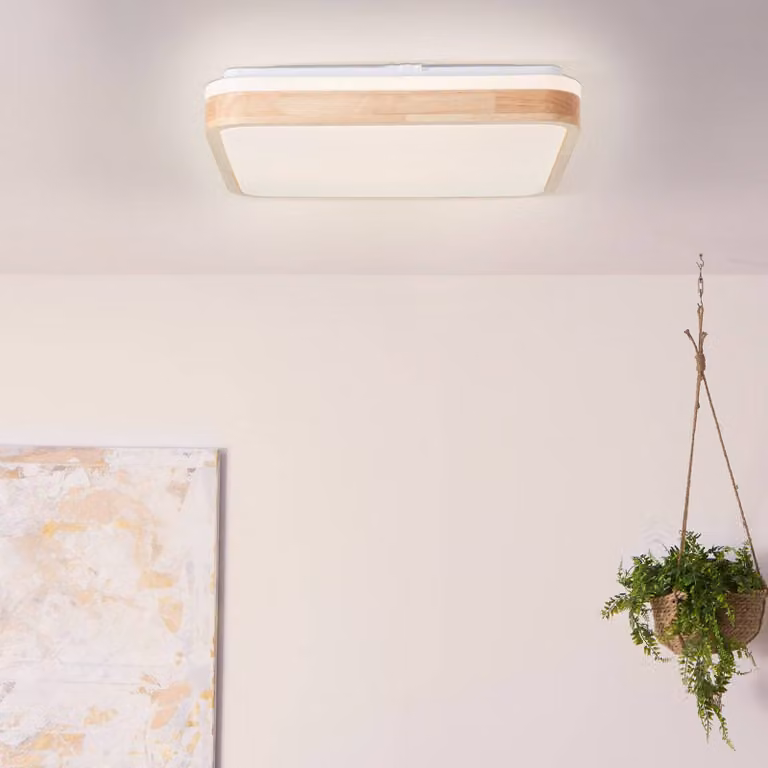 Brilliant Plafoniera soffitto Tumeo, Legno chiaro, Soggiorno / Sala da pranzo, Legno, Moderno, Plafoniera