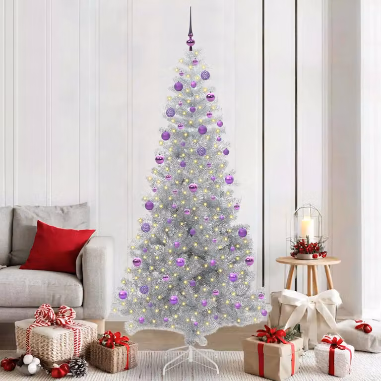 vidaXL Albero di Natale Argento 210 cm PET