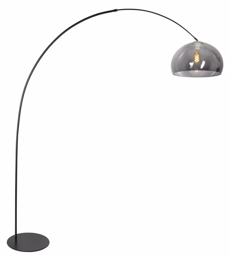 Lampada da terra - nero - Curve - plastica metallo - lampada ad arco - E27 - 4908ZW - Anne Lighting