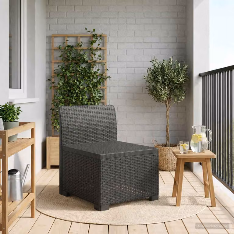 vidaXL Divano da Giardino a 1 Posto in Rattan Antracite