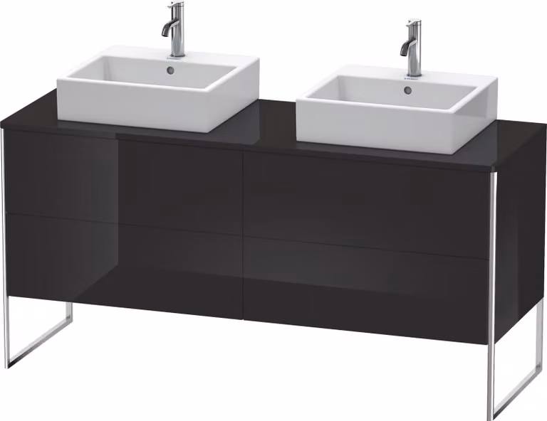Duravit XSquare Meuble sous-vasque sur console au sol, pour deux vasques, 4 tiroirs, 1600x778x548mm, XS4927B4040, XS4927B4040