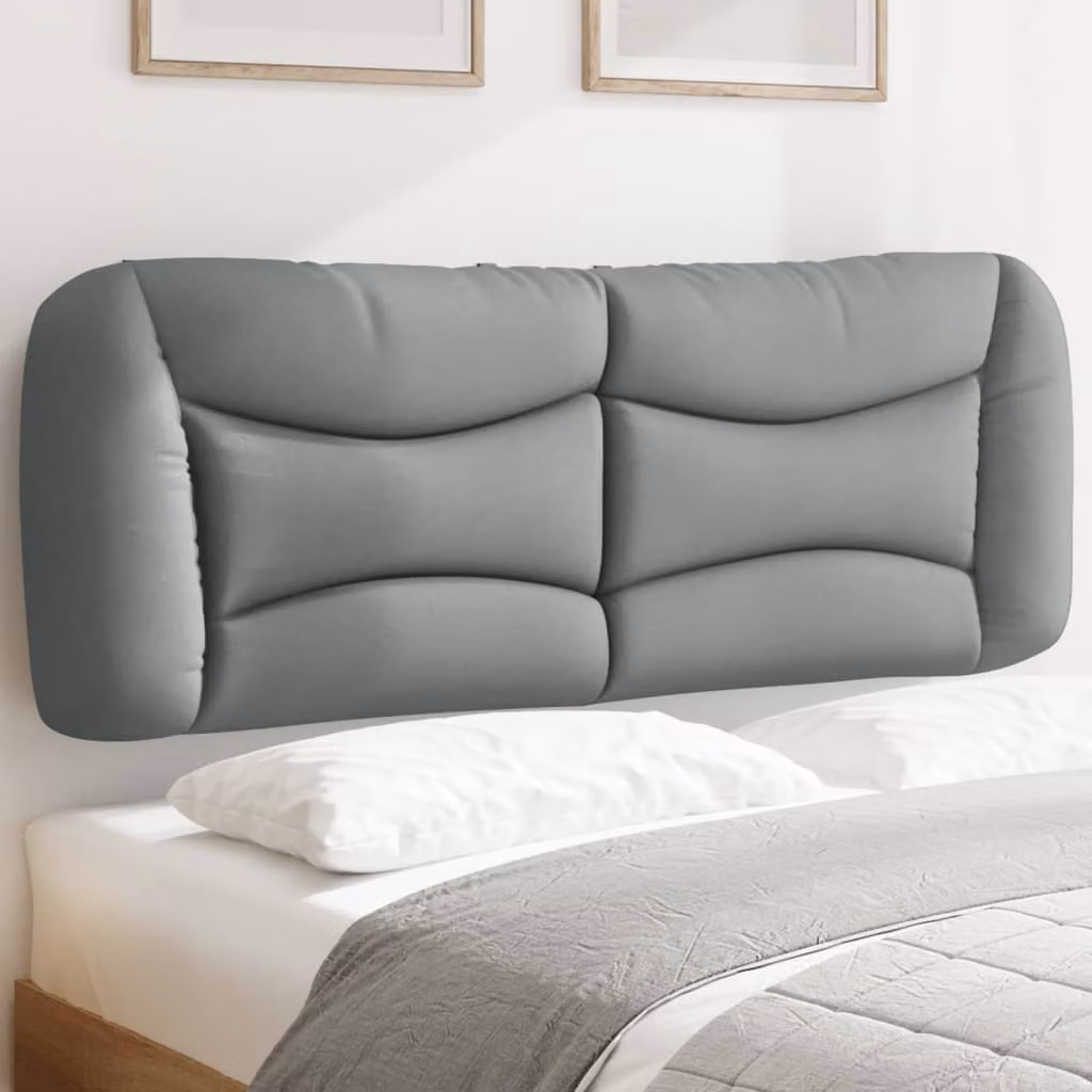 Cuscino Testiera vidaXL Hvar Grigio Chiaro in Tessuto, Larghezza: 140 cm