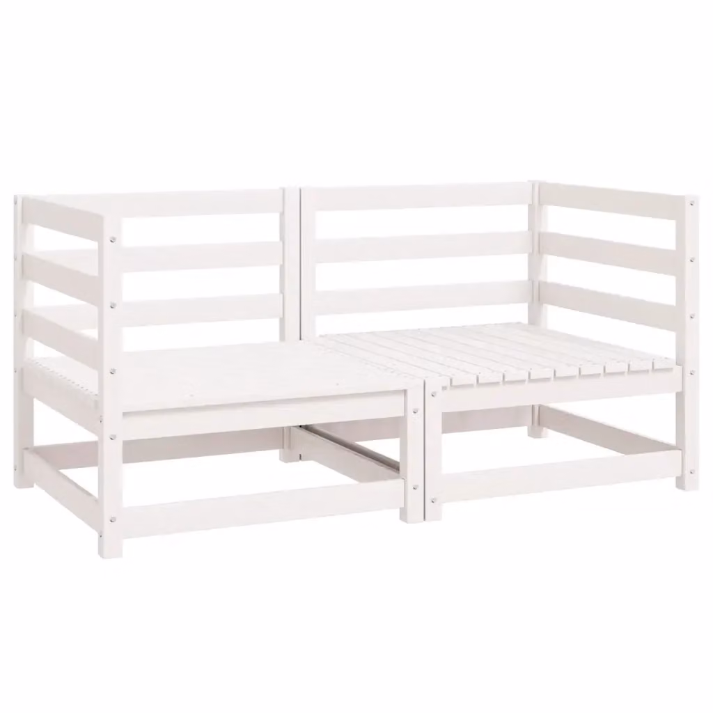 Divano angolare da giardino componibile in massello di pino bianco con cuscini inclusi, modello DESIGN IN 600034 – 2
