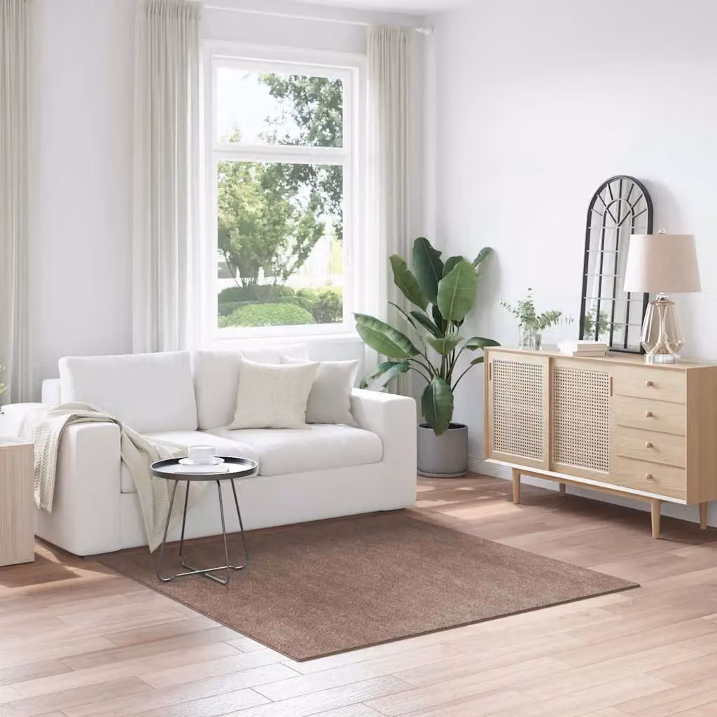 Tappeto Shaggy Antiscivolo vidaXL Marrone 160 x 160 cm in Polipropilene