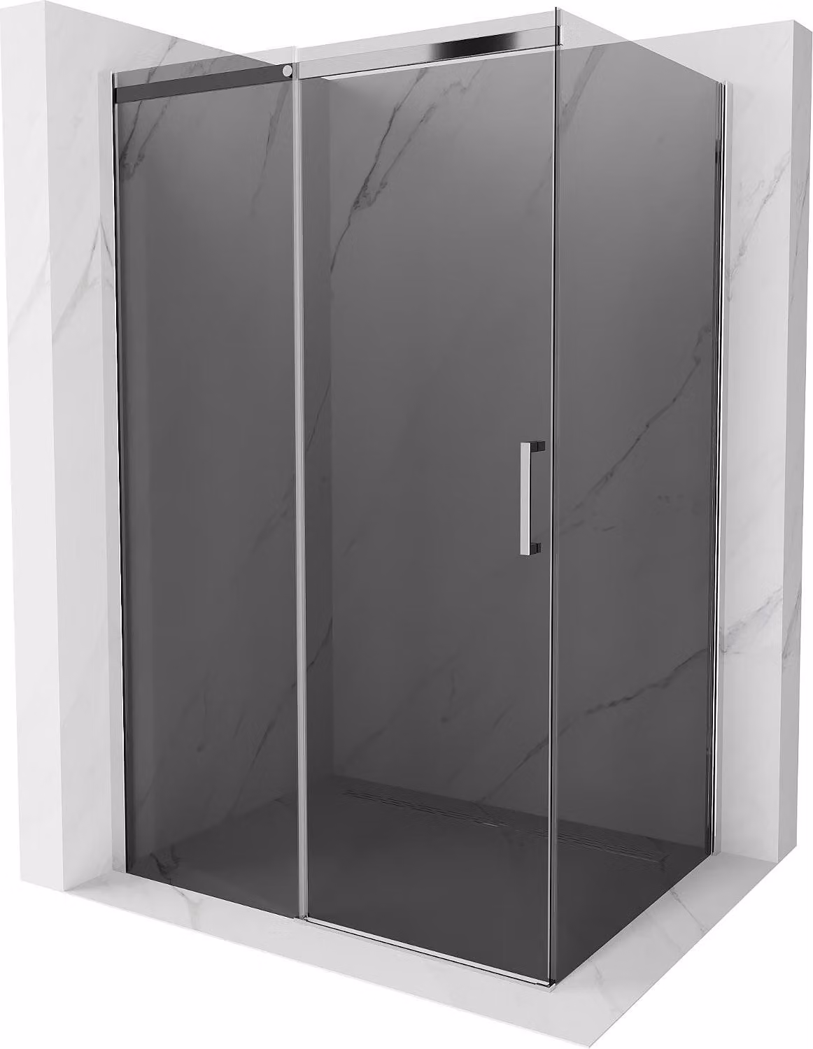 Mexen Omega cabina doccia scorrevole 110 x 100 cm, grafite, cromo - 825-110-100-01-40