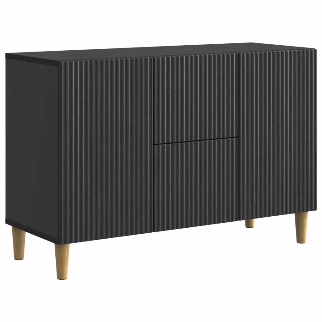 Credenza moderna vidaXL in legno MDF nero L: 89 cm, P: 34,5 cm, H: 60 cm – 2