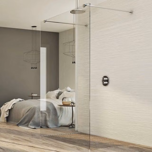 Parete doccia Walk in Free IDRALITE in vetro trasparente da 8 mm, L: 70 cm, H: 198 cm