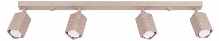 Plafoniera RAYO 4L tortora 4xGU10 10W alluminio 16,5x6x81cm Sollux Lighting