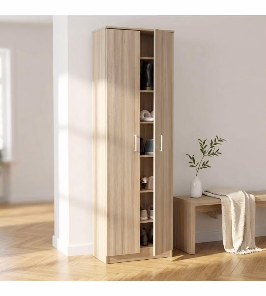 Cosma Mobile 2 Ante Olmo 60x33x192 cm Armadio Moderno Soggiorno