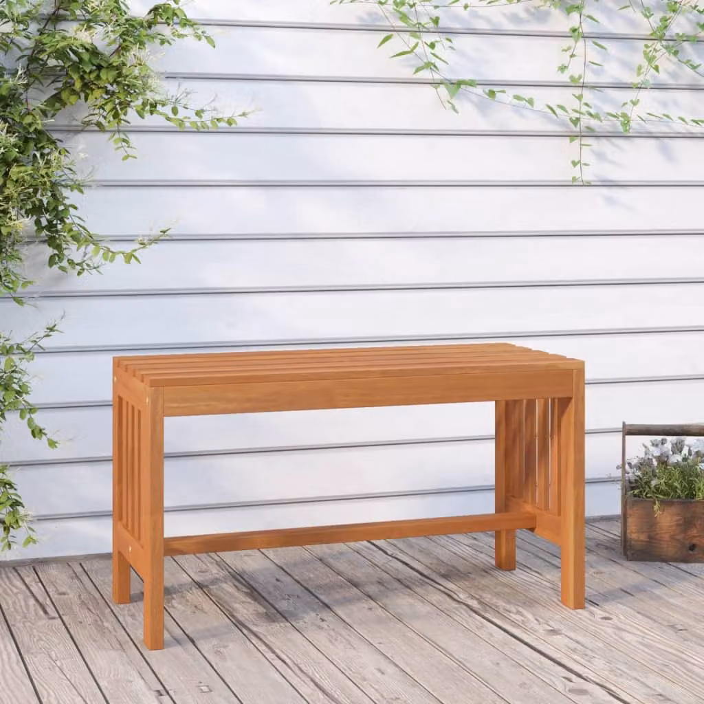 The Living Store Panca da giardino 80 cm in legno massiccio di eucalipto