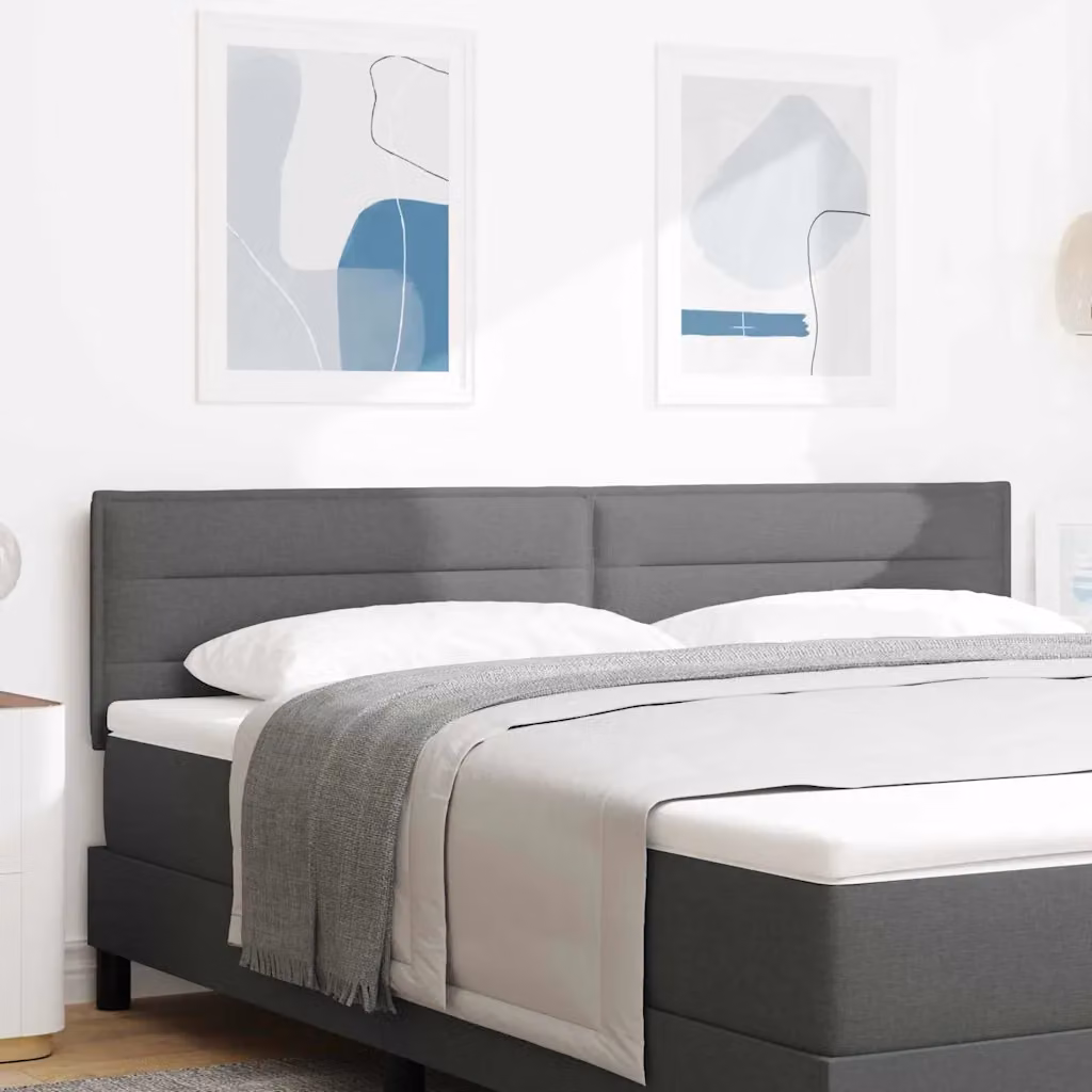 Testiera per letto con illuminazione LED vidaXL in tessuto grigio scuro, Larghezza: 180 cm