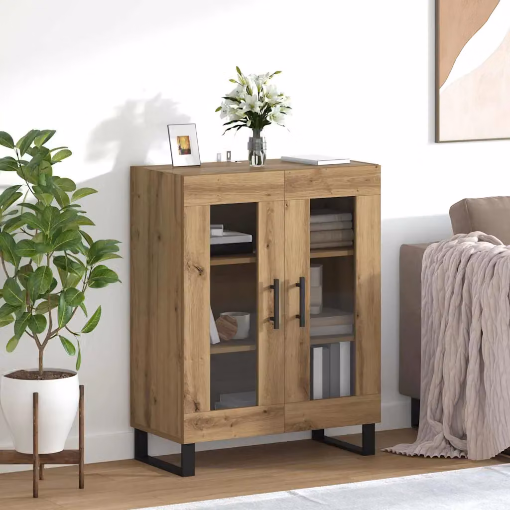 Credenza moderna vidaXL in rovere color marrone L: 69,5 cm, P: 34 cm, H: 90 cm