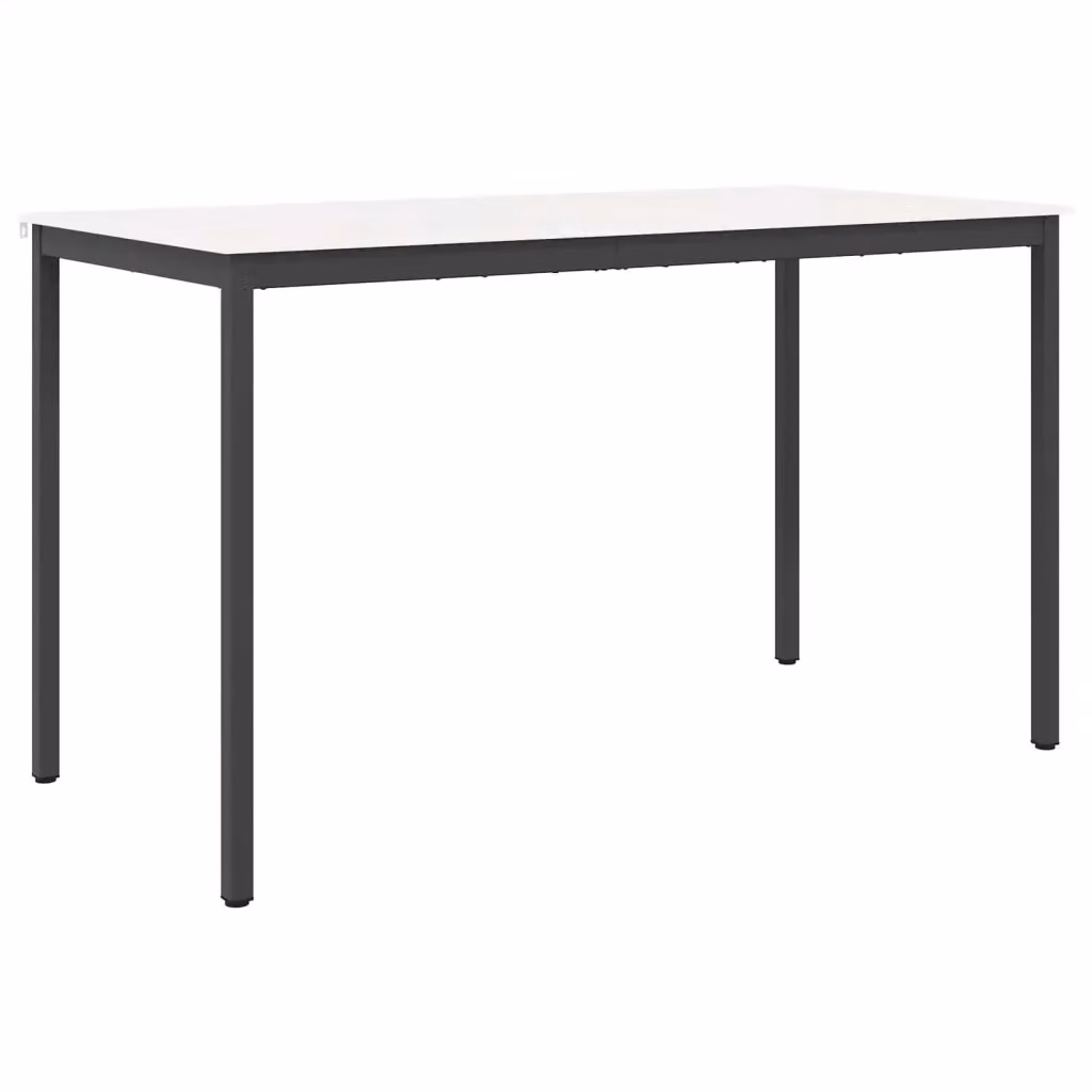 vidaXL Tavolo da bar rettangolare in pino massello e metallo bianco L: 180 cm, P: 90 cm, H: 105 cm – 2