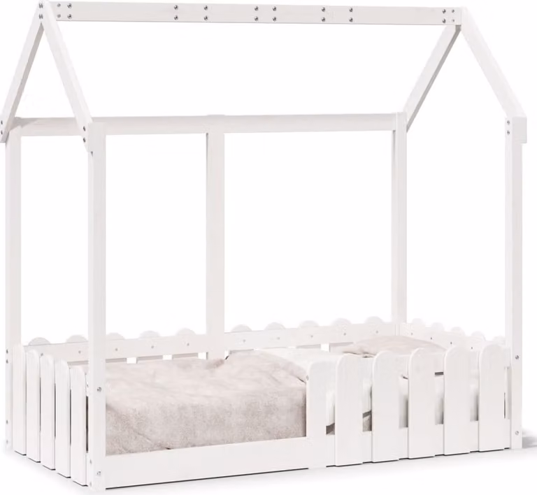 Maison Exclusive - Lettino a casetta bianco 70x140 cm in legno massello di pino