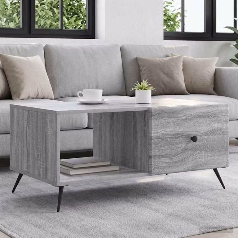 vidaXL Tavolino da salotto rettangolare Grigio, L 90 x P 50 x H 40 cm