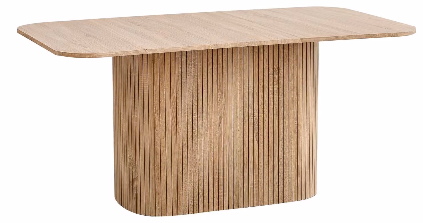 Tavolo da pranzo nordico in legno massello - Tavolo da cucina rettangolare - Struttura a piedini intagliati - Per 4-6 persone - Stile moderno - Legno chiaro