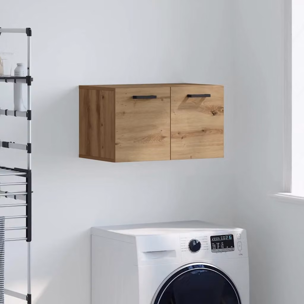 vidaXL Mobiletto a muro moderno in legno color rovere, L: 60 cm, P: 36,5 cm, H: 35 cm