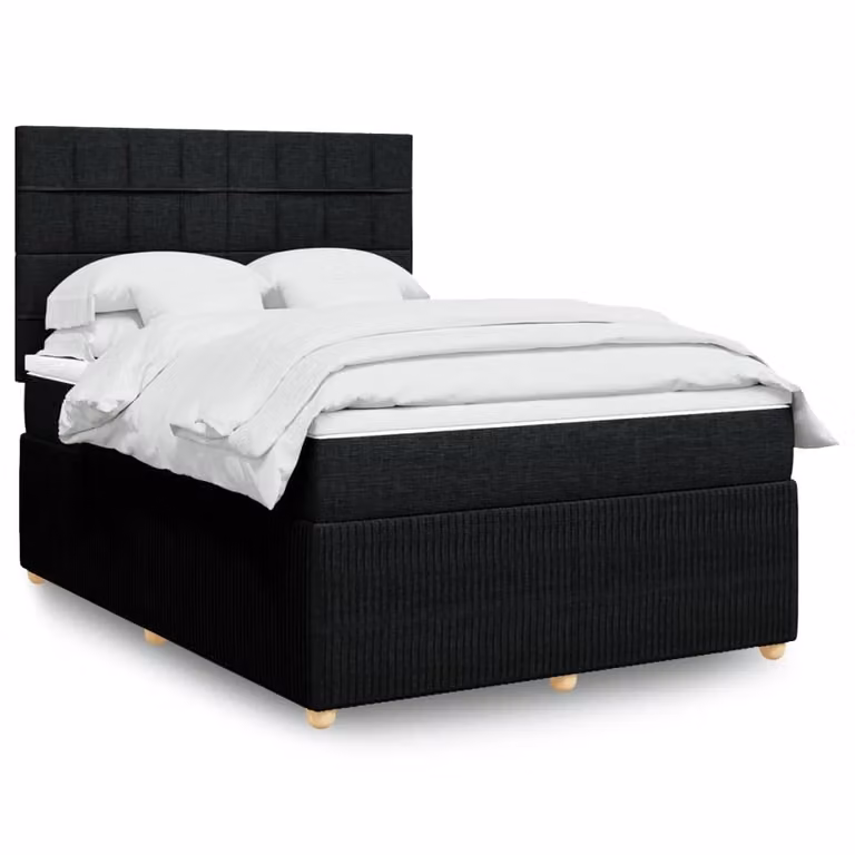 Maison Exclusive - Letto boxspring con materasso nero 140x200 cm Tessuto