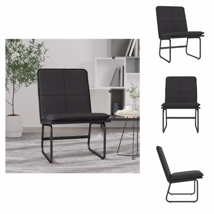 vidaXL Sedia lounge nera 54x75x76 cm in Pelle finta - Poltrona
