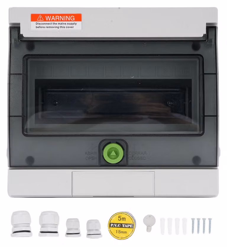 scatola di distribuzione con interruttore a 4 vie, alloggiamento su guida DIN impermeabile IP66 per uso interno ed esterno