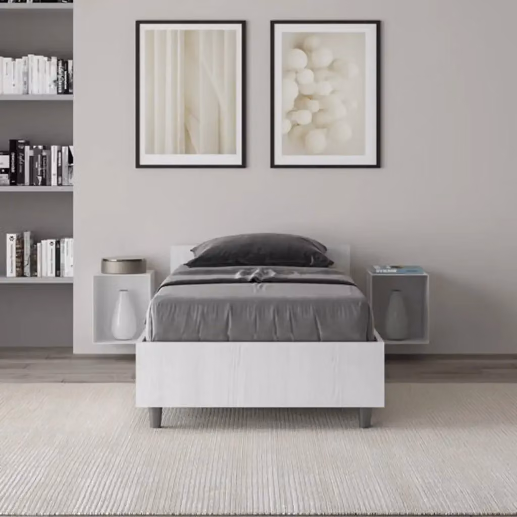 Letto singolo Nuamo in legno bianco frassino senza rete L: 80 cm, P: 200 cm – 2