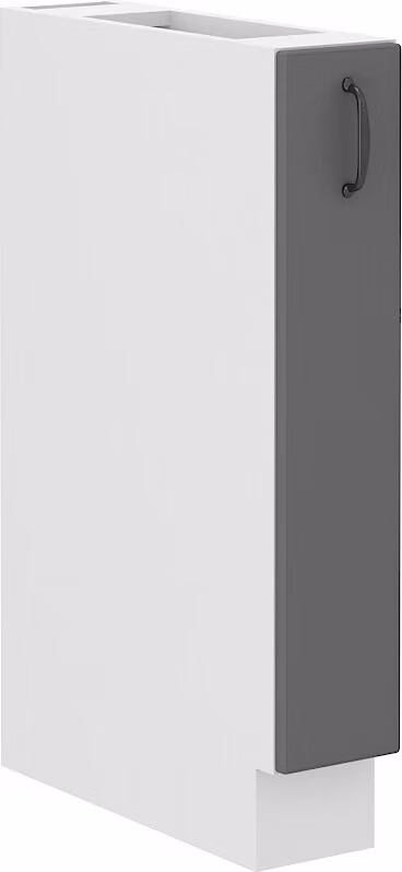 Armadietto estraibile SOPHIA - larghezza 15 cm, grigio / bianco