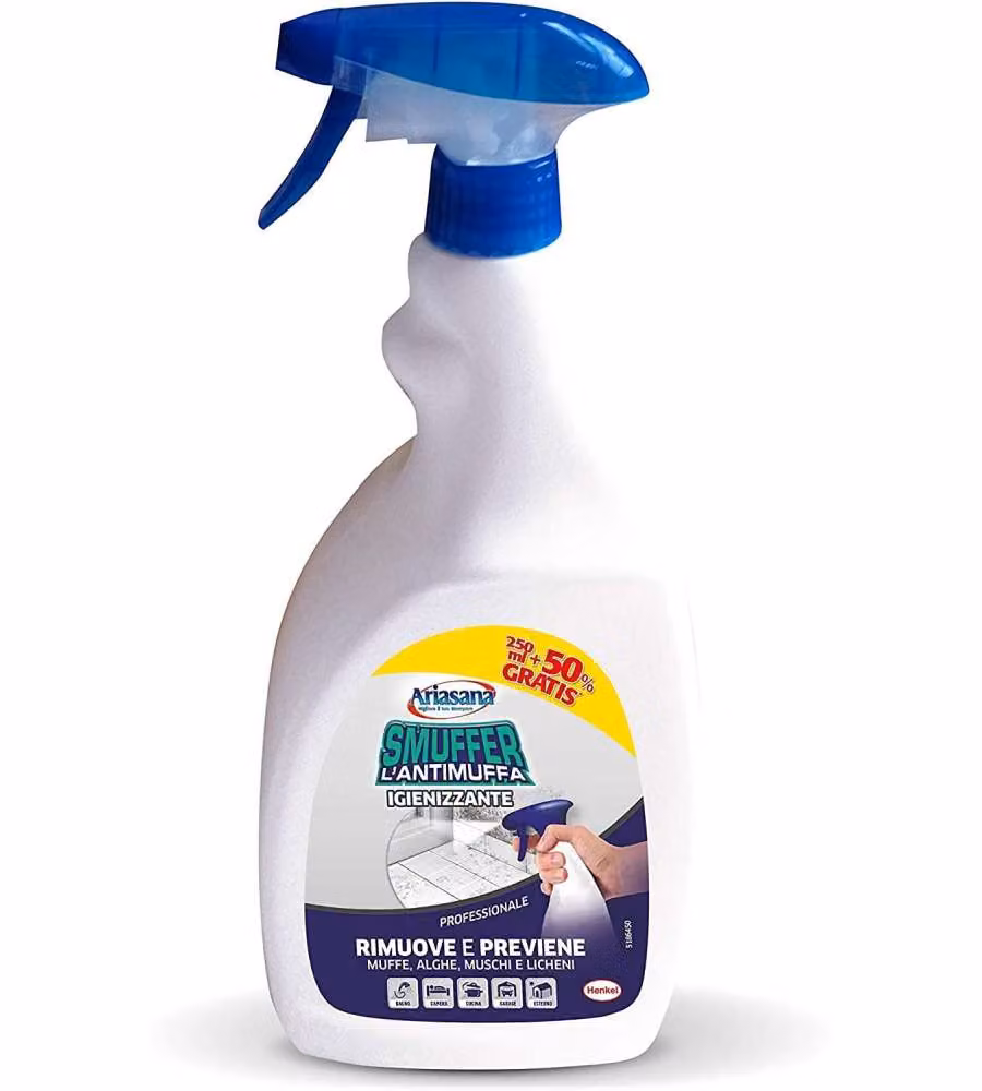 Ariasana Spray Antimuffa Smuffer Pro Trasparente per Interni ed Esterni 250 ml