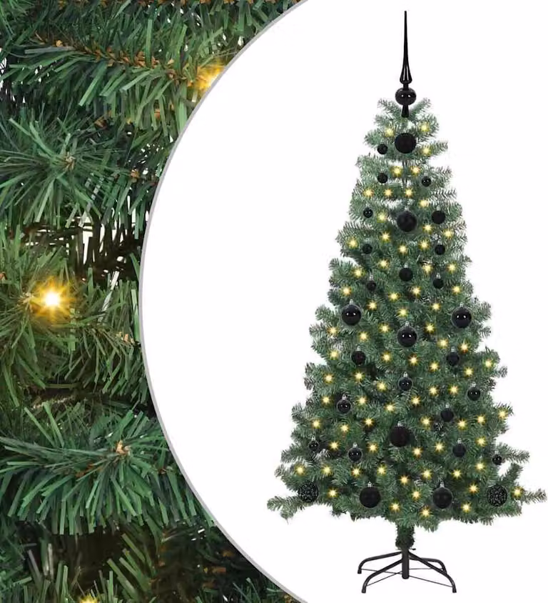 Albero di Natale con 150 LED con supporto Verde 120 cm PVC