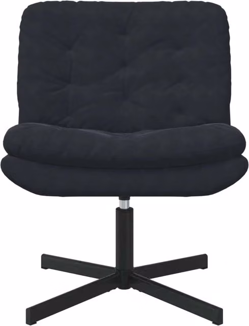Poltrona Relax Girevole in Velluto con Base in Metallo, L: 63 cm, P: 75 cm, H: 76 cm