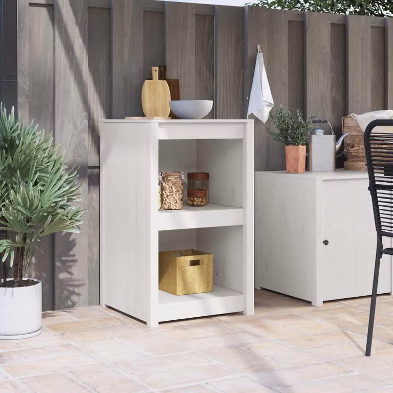 Mobile da cucina vidaXL MEPPEL in pino massello bianco L/P/H: 55 x 55 x 92 cm