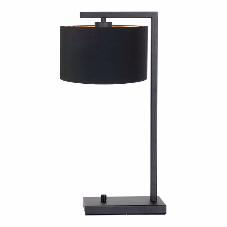 Lampada da tavolo - nero - Stang - metallo tessile - lampada d'atmosfera - E27 - 7195ZW - Steinhauer