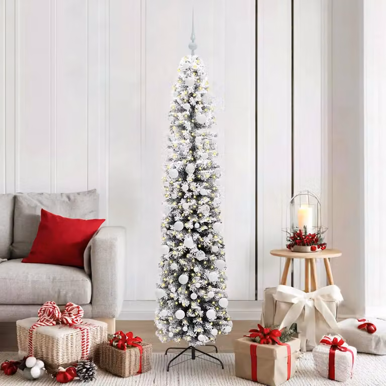 Albero di Natale artificiale moderno vidaXL verde con 300 LED luce bianca calda, Altezza: 180 cm