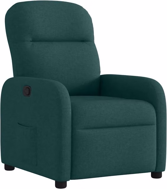 Poltrona | Sedia Relax Reclinabile in Tessuto Verde Scuro