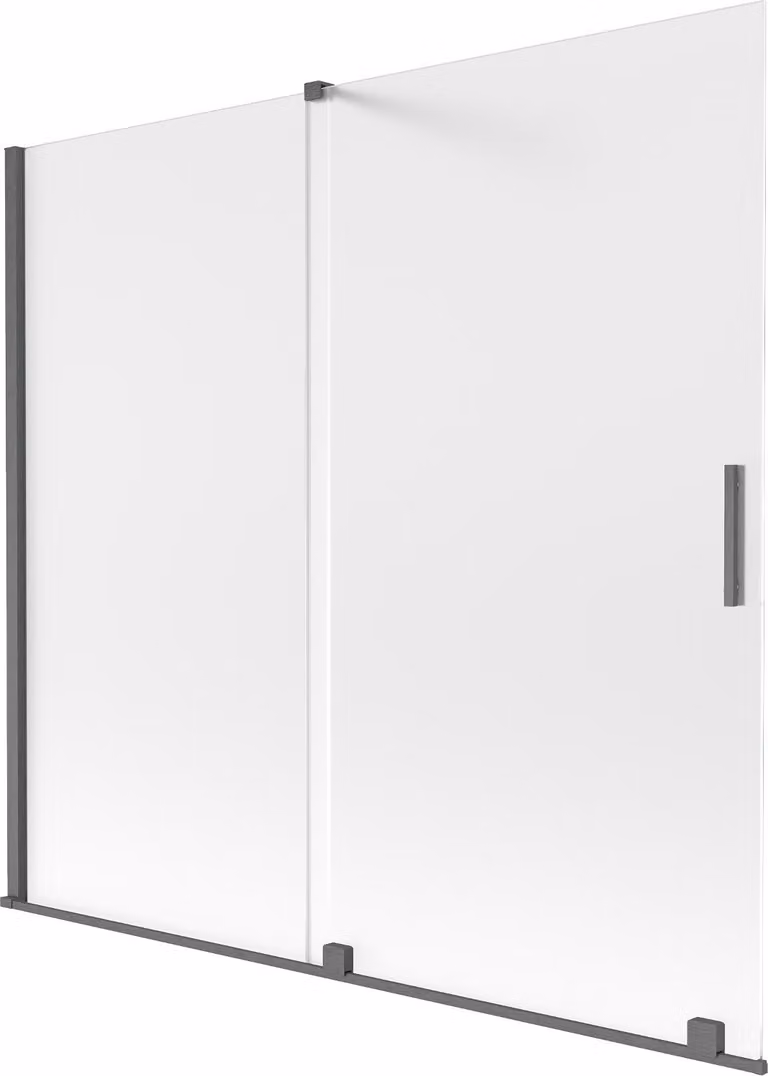 Mexen Velar paravento per doccia a 2 ante scorrevoli 170 x 150 cm, brina, grigio canna di fucile spazzolato - 896-170-000-31-66